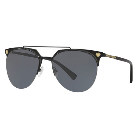 versace gunmetal frenergy pilot sunglasses black one size|Versace Eyewear VE2269 pilot.